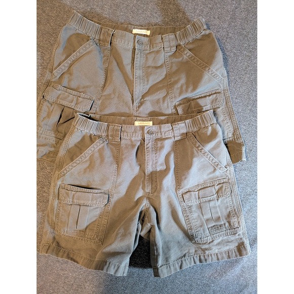 Savane Cargo Shorts Men's Sz 36-Khaki-Lot Of 2-Cotton/Polyester-7" inseam - Picture 2 of 14
